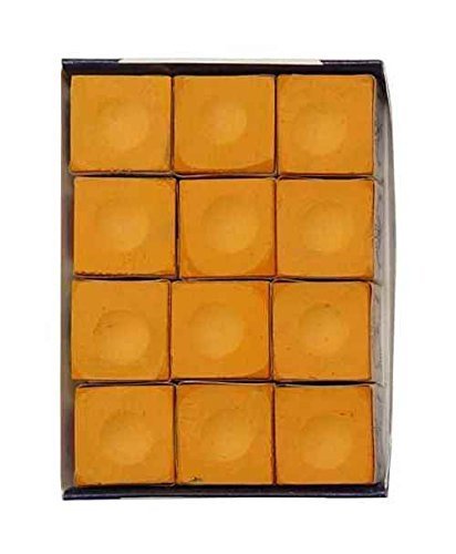 Silver Cup Orange Pool Cue Chalk - 12 Pc Set