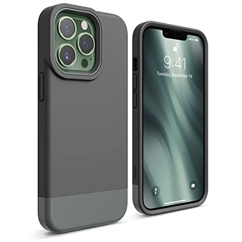 elago Glide Armor Case Designed for iPhone 13 Pro Case, Drop Protection, Shockproof Protective TPU Cover, Upgraded Shockproof, Mix and Match Parts, Enhanced Camera Guard [Dark Gray/Little Green]