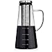 Large Cold Brew Coffee Maker, 1.5L/48oz Premium Quality Glass Carafe with Airtight Stainless Steel Lid Brews Hot or Iced Coffee & Tea, Removable Fine Mesh Filter/Fruit Infuser, Bonus Cleaning Sponge