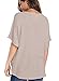 MIHOLL Womens Loose Blouse Short Sleeve V Neck Button Down T Shirts Tie Front Knot Casual Tops (Large, Oatmeal)