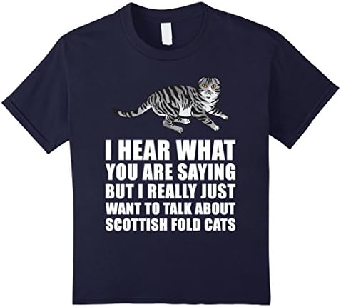Kids Scottish Fold Cat Owner Gift 12 Navy