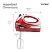 VonShef RED 250W Hand Mixer Whisk With Chrome Beater, Dough Hook, 5 Speed and Turbo Button + FREE Balloon Whisk