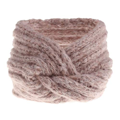Pongfunsy Women Girls Headband, Women Winter Cross Braided Headband Knitted Twist Headband Warmer Head Wraps Headwear (Pink)