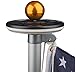 Sunnytech 2nd Generation Solar Flag Pole with 20LED Light, Brightest and Most Powerful, Stable and Long-Lasting, LED Downlight for 15 to 25 Ft In-Ground Flag Poles, Automatic, Black