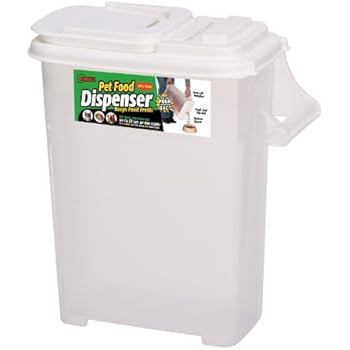 Buddeez Large (Up to 12lb) Fresh Dry Dog & Cat Food Plastic Storage Container with Flip Lid and Pour Spout for Pet Food and Bird Seed, BPA Free