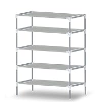Shoe Rack, FOME HOME 5 Tier Shoe Tower Waterproof Coated Non-Woven Fabric Shoe Tower Rack Multifunctional Shoe Rack Organizer Shoe Storage DIY Assembly No Tools Required Shoe Shelf for Entryway
