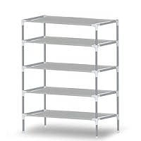 Shoe Rack, FOME HOME 5 Tier Shoe Tower Waterproof Coated Non-Woven Fabric Shoe Tower Rack Multifunctional Shoe Rack Organizer Shoe Storage DIY Assembly No Tools Required Shoe Shelf for Entryway