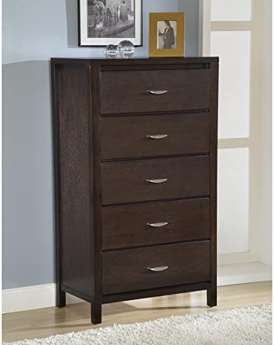 Tapered Leg Five-drawer Chest with Half Moon Pul