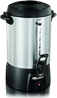 Proctor Silex Commercial 45060R Coffee Urn 60 Cup Aluminum, One Hand Dispensing, Coffee Level Indicator, 16.93