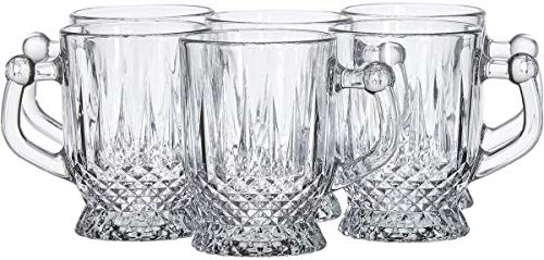 Pasabahce Glass Istanbul Short Tea Glass Handle 6 Pieces, Clear