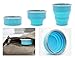 Set of 2 Large Size 100% Food-grade Silicone Collapsible Cups, Colorful Retractable Water Cups, Compact Cups with Wrist Strap, Concealed Compartment, Cups for Travel Home Work