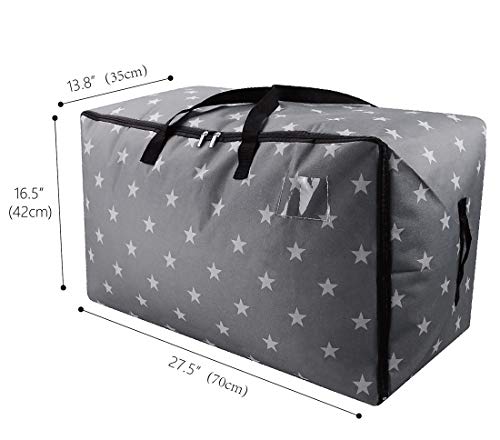 iwill CREATE PRO Extra Large Christmas Tree Ornament Storage Bag, Xmas Storage Containers, Large Traveling Storage Duffle Bags, Gray Stars