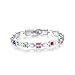 Valentine's Day Gift - Mondaynoon Women's SWAROVSKI ELEMENT Crystal 'Look of Love' Charm Tennis Bracelet 7.67