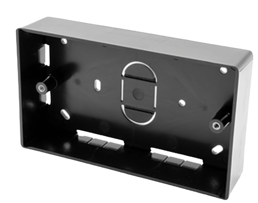 Surface Mounted Electrical pattress Box, 32mm Deep, Black 2 Gang (1 PACK)