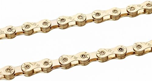 ZHIQIU FSC 10 Speed 116 Links Bike Chains, Silver,Gold (1/2x11/128-Inch) Compatible with 9 speed