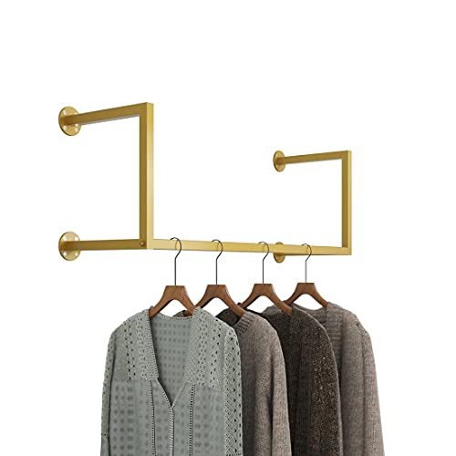HOMEKAYT Gold Clothing Rack,WallMounted Clothes Rack,Modern Clothes