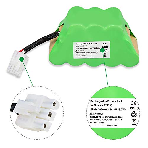Amityke 14.4V 3000mAh XBT1106 Battery Compatible with Shark SV1106 SV1112 Freestyle Navigator