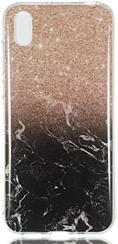 Pretty 3D Colourful Marble Silicone Compatible with Huawei Y5 2019,Funny Cute Ultra Thin Slim Transparent Clear Soft TPU Sparkle Bling Glitter Flexible Bumper Protective Back Cover