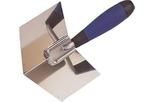 Edward Tools Drywall Corner Tool - Flexes for perfect 90 degree corner when mudding drywall - High grade stainless steel sheetrock corner trowel - Ergonomic grip - Lifetime warranty