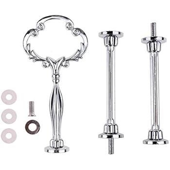 Yunko Vintage Sunflower Metal 3 Tier Cake Fruit Food Plate Stand (Silver)