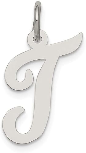 Amazon 925スターリングシルバーソリッドポリッシュミディアムスクリプトイニシャルtチャーム 並行輸入品 チャーム 通販
