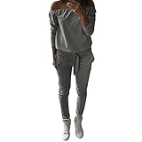 Fedi Apparel Womens Slash neck Top + Drawstring Pant Suit sets Sport Tracksuit