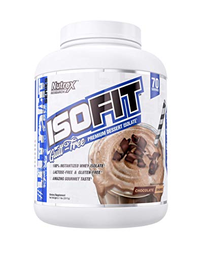 Nutrex Research IsoFit | 100% Instantized Whey Protein Isolate | Lactose-Free, Gluten-Free | 70 Servings (Chocolate Shake)