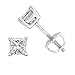 Princess cut Diamond Stud (IGI Certified (0.70ct & up) ScrewBack 14K from (0.04ct - 2.00ct, Clarity-I3)