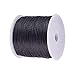 JEWELEADER 116 Yards Round Waxed Polyester Cord 0.5mm Macrame Craft DIY Thread Rattail Beading String for Jewelry Making Chinese Knotting Kumihimo Shamballa Friendship Bracelets Black
