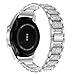 Compatible with Samsung Gear S3 Frontier/Classic Band/Galaxy Watch 46mm Band, 22mm Watch Band Stainless Steel Metal Bracelet Strap for Moto 360 2nd Gen 46mm/Pebble Time Steel(Diamond Silver)