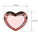 Timoo Stainless Steel Heart-Shaped Jewelry Tray, Trinket Dish for Organizing Ring, Earrings, Jewelry, Charms, Pendants (Rose Gold, 3.5’’ x 3.3’’)