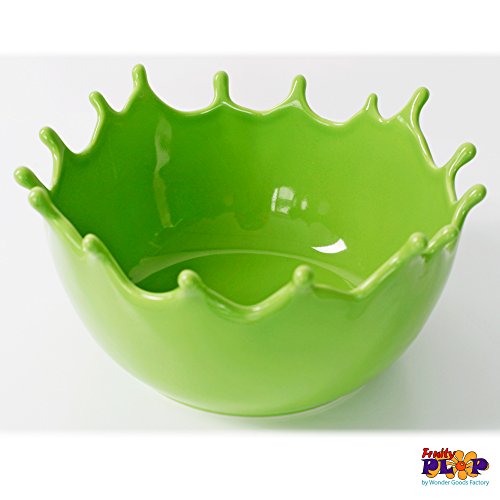 Premium Large Salad Bowl - Serving Bowl - Fruit Bowl - Candy Dish - Decorative Centerpiece Bowl - Best for Serving Fruit Salad Candy Popcorn Punch Chips Pasta - Unique Modern Design - Ceramic (Green) - Thumbnail 7