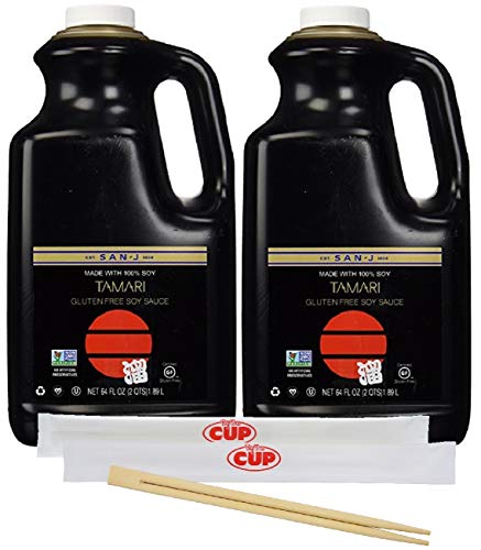 image for By The Cup San-J Tamari Gluten-Free Black Label Soy Sauce, 64 Ounce Bo