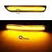 GTINTHEBOX Smoked Lens Front Side Marker Lamps w/Amber LED Lights Lamps For 2010-2014 Ford Mustang front bumper