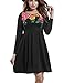Zeagoo Women Vintage Floral Print Long Sleeve Cocktail Party Pleated Dress