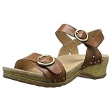 Dansko Women's Mabel Flat Sandal, Camel Full Grain, 40 EU/9.5-10 M US
