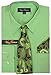 Viviz Forancci Men's Long Sleeve Pointed Collar Dress Shirt with Matching Tie and Handkie AC101