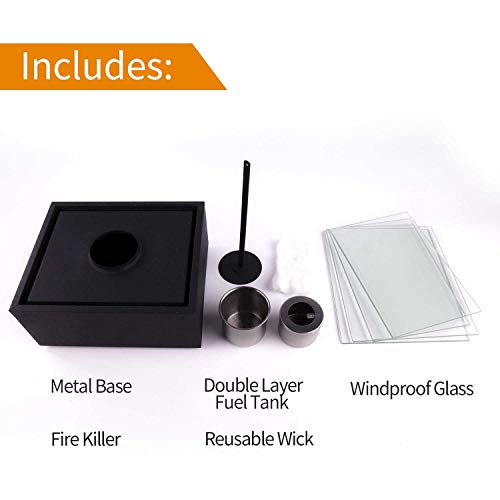 BRIAN & DANY Ventless Cube XL Tabletop Fireplace Somkeless Clean Indoor Outdoor Fire Pit