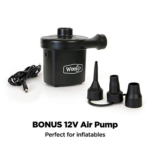 WEEGO 66.1 Jump Starting Power Pack with SPRING BONUS Weego 12V Air Pump for Inflatables, 600 Cranking Amps, New Model, Lithium Ion, 600 Lumen LED Flashlight, Quick-Charges Phones, Water Resistant