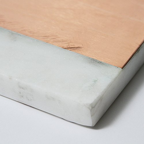 12" Marble Serving Charcuterie Board Platter with Solid Copper Inlay