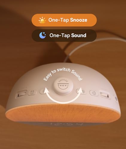 Dreamegg Sunrise 1 Pro - Sunrise Alarm Clock, White Noise Machine with 29 Sounds, Wake Up Light Alarm Clock with 6 Tones, 10 Night Light Colours, Favourites Mode, for Adults’ Sleep Routine