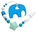 Elephant Teether & Pacifier Clip (Blue)