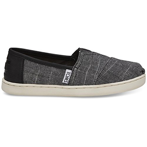 TOMS Kids Boy s Alpargata (Little Kid/Big Kid) Black Textured Chambray 12.5 M US Little Kid