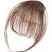 AOSOME 100% Real Human Hair Bangs Clip Fringe with Temple Handmade Clip In Hair Extension Brown