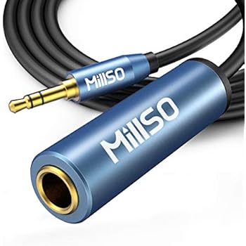 MillSO 1/4 to 3.5mm Headphone Adapter, 6.6ft TRS 6.35mm Female to 3.5mm Male 1/8 to 1/4 Stereo Audio Adapter for Amplifiers, Guitar, Piano, Home Theater Devices, Phone, Laptop, Headphones - 6.6ft/2M