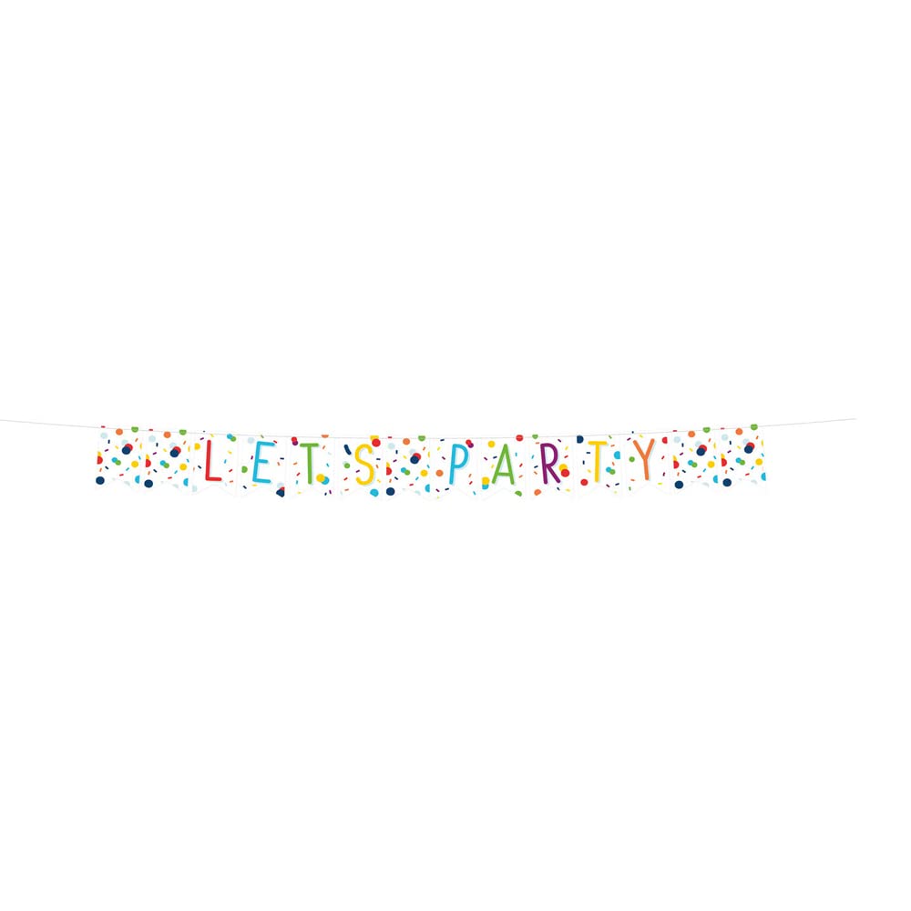 (PKT) 1 Confetti Birthday Flag Banner