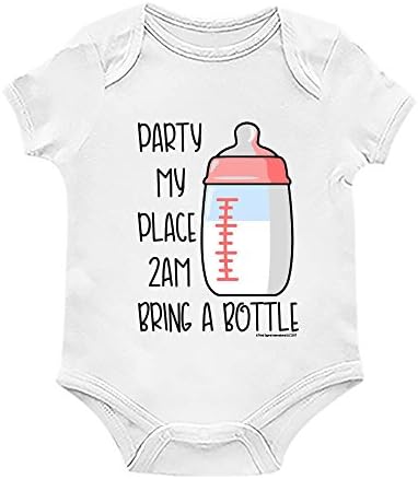 ForBabyz Funny Baby Bodysuit Romper Party My Place 2am Boy Girl Unisex White