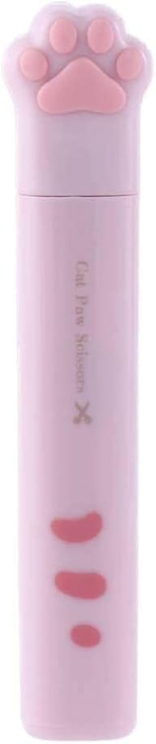 Pink Kawaii Cat Paw Scissors Mini Portable Cute Stationery Scissor Stainless Steel Multifunctional Office Novelty Folding Art Scissors Nice Design