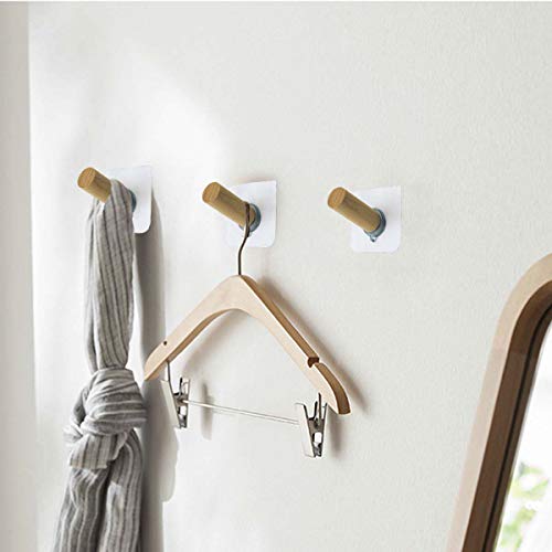 Sendida Closet Hanger Hat Hooks for Coat Key Cloth Door Adhesive Wall Hook Organization Utility Hanger Hooks (6 Pack Lean)
