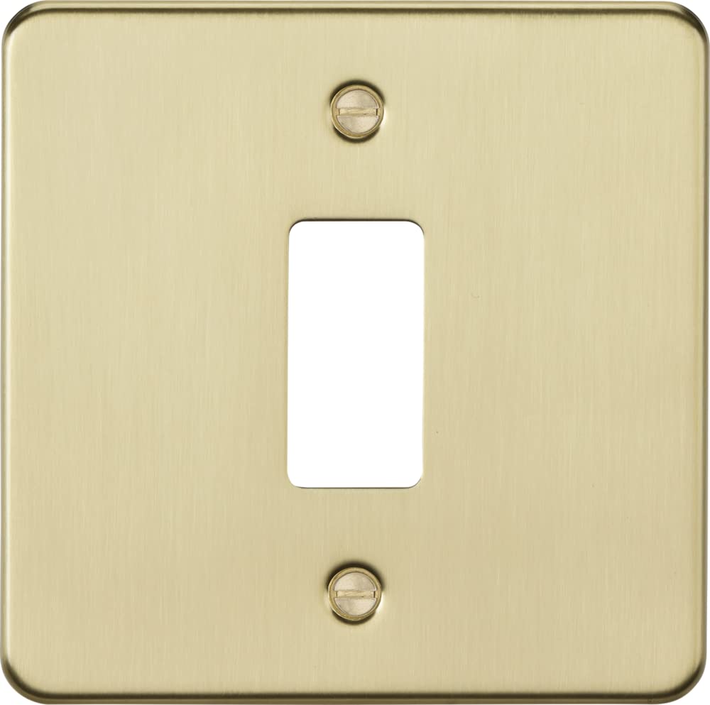 Knightsbridge 1G Grid faceplate - Brushed Brass